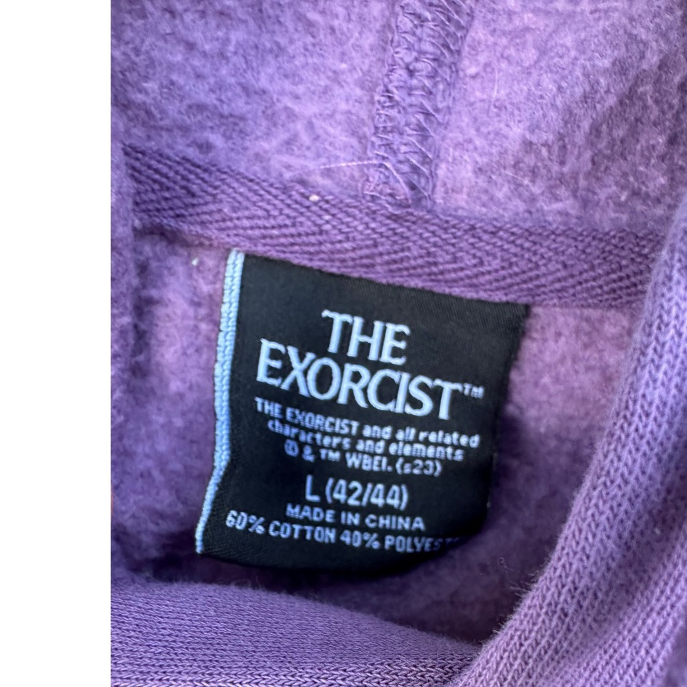 The Exorcist Hoodie Purple Black Ombre Neon Green Graphic Horror Movie Mens L - Picture 3 of 7